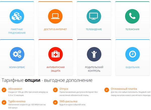 Услуги и тарифные опции Эт Хоум