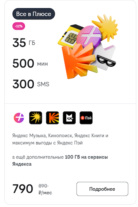 Размер абонентской платы в тарифе «Все в плюсе» на июнь 2025 года в Петербурге
