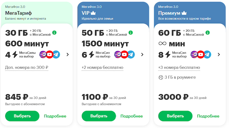 Тарифы МегаФон для смартфонов в Петербурге