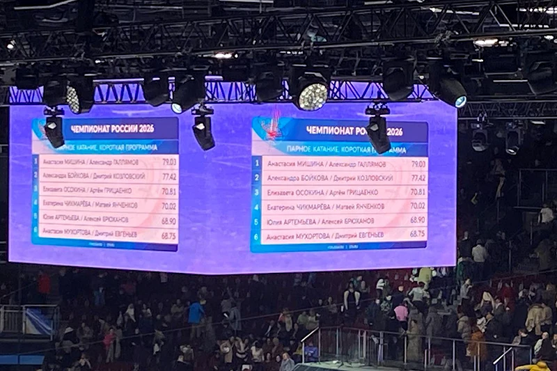 Результаты парной короткой программы, первые шесть мест