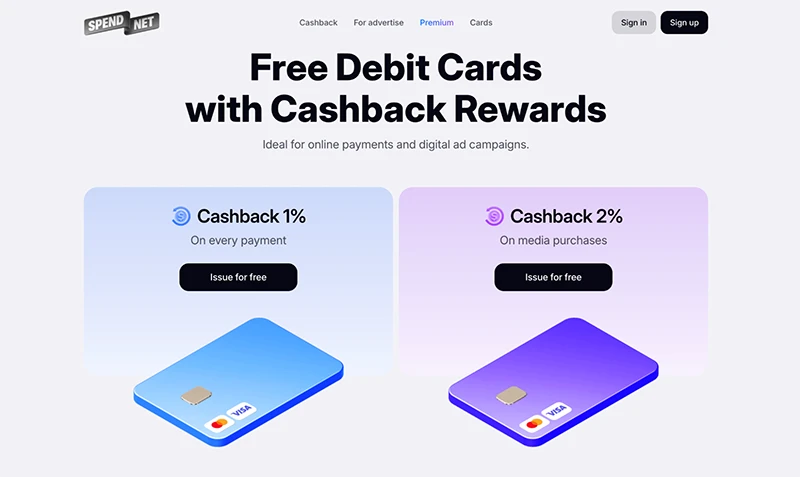 Скриншот сайта Spend.net