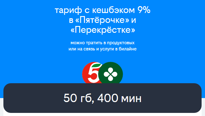 Тариф с кэшбеком 9% в &laquo;Пятёрочке&raquo; и &laquo;Перекрестке&raquo; для жителей Петербурга, краткое описание
