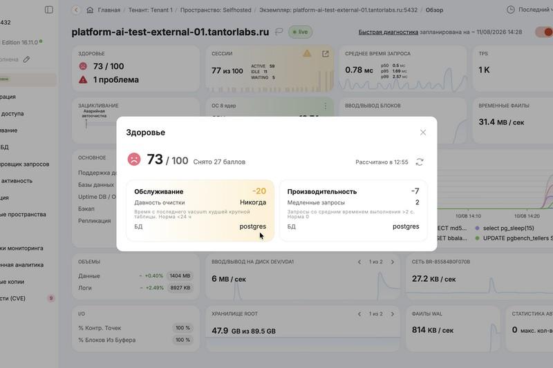 AI-мониторинг и управление PostgreSQL: «Тантор Лабс» представила платформу Tantor 7