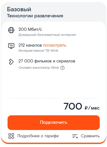 Краткое описание тарифа &laquo;Технологии развлечения&raquo;