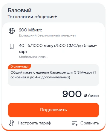 Краткое описание тарифа &laquo;Технологии общения+&raquo;