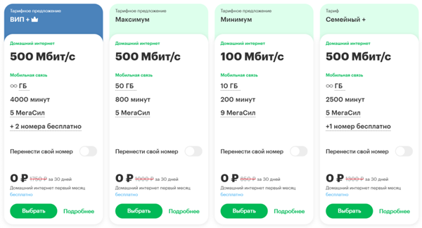 Тарифы МегаФона с домашним интернетом